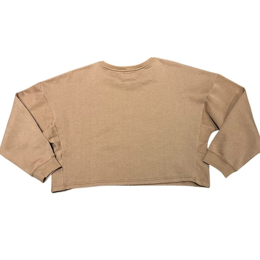 Range by Rock N Roll Denim Womens Size Large Cropped Sweatshirt in Taupe NWT - Picture 2 of 7